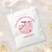 かわいいピンクの子どもバレンタイン教室 フェイバーバッグ (クリップ留めされた状態)