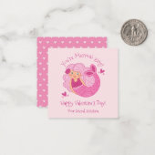 かわいいピンクの子供たちマーメイドバレンタインノートカード ノートカード (正面/裏面インサイチュ)