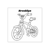 かわいいピンクの子供たち自転車の漫画イラストレーション ラバースタンプ (インプリント)