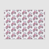 かわいいピンクの子供たち自転車の漫画イラストレーション 薄葉紙 (正面)