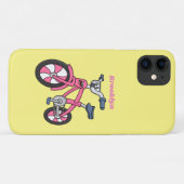 かわいいピンクの子供たち自転車の漫画イラストレーション Case-Mate iPhoneケース (裏面(横))