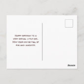 かわいいピンクの子供のおもちゃ 誕生日 お祝い 写真 ポストカード (裏面)