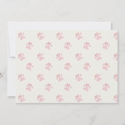 かわいいピンクの子犬の誕生日写真パーティー(あらゆる年齢) サンキューカード (裏面)