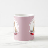 かわいいピンクの子犬1stクリスマスドッグフォトマグカップ コーヒーマグカップ (中央)