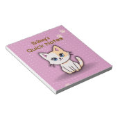 かわいいピンクの子猫の名前入り ノートパッド (アングル)