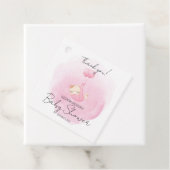 かわいいピンクの子猫の水彩赤ちゃんガールシャワー フェイバータグ (インサイチュ)