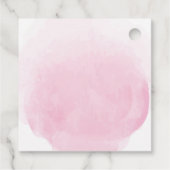 かわいいピンクの子猫の水彩赤ちゃんガールシャワー フェイバータグ (裏面)