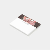 かわいいピンクの子豚の動物写真 ポストイット (アングル)