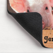 かわいいピンクの子豚の動物写真 マウスパッド (コーナー)