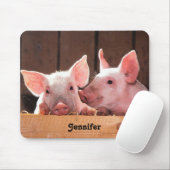かわいいピンクの子豚の動物写真 マウスパッド (マウス)