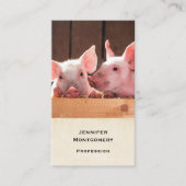 かわいいピンクの子豚の動物写真 名刺 (正面)