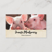 かわいいピンクの子豚の動物写真 名刺 (正面)