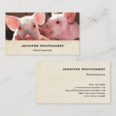 かわいいピンクの子豚の動物写真 名刺 (正面/裏面)
