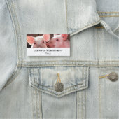 かわいいピンクの子豚の動物写真 名札 (インサイチュ)