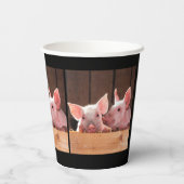かわいいピンクの子豚の動物写真 紙コップ (裏面)
