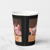 かわいいピンクの子豚の動物写真 紙コップ (右)