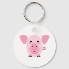 かわいいピンクの子豚 キーホルダー