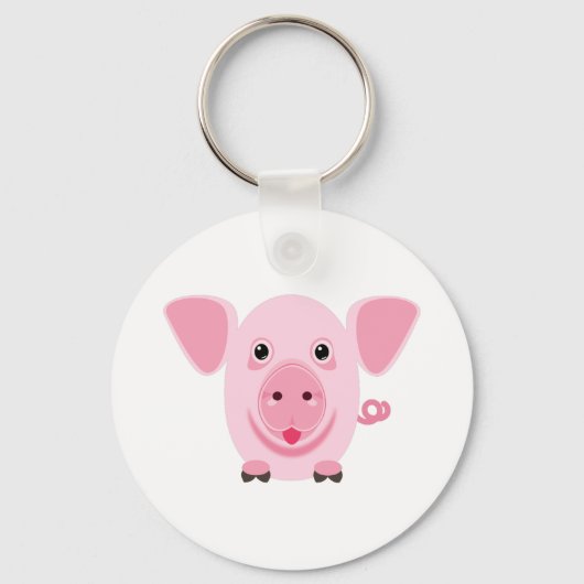 かわいいピンクの子豚 キーホルダー (正面)