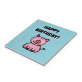 かわいいピンクの子豚 ハッピーバースデー タイル (側面)