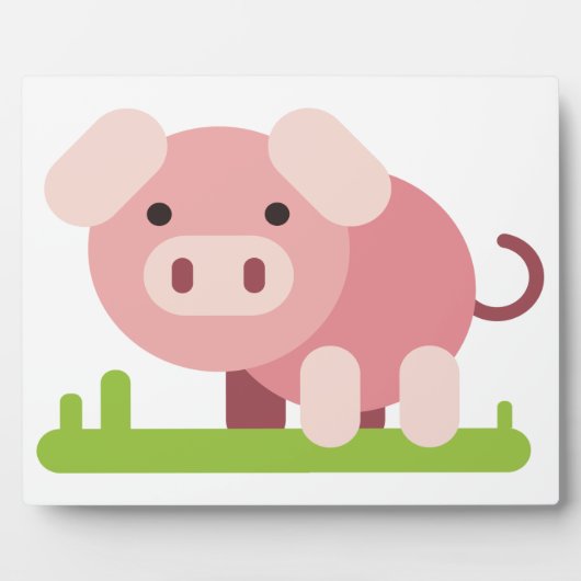 かわいいピンクの子豚 フォトプラーク (正面)