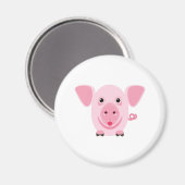 かわいいピンクの子豚 マグネット (正面/裏面)