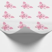 かわいいピンクの子豚 ラッピングペーパー (角)