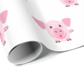 かわいいピンクの子豚 ラッピングペーパー (ロールコーナー)