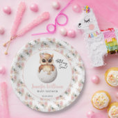 かわいいピンクの孵化フクロウ赤ちゃんシャワー紙プレート ペーパープレート (パーティー)