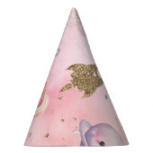 かわいいピンクの宇宙惑星ガール誕生日 パーティーハット (右)