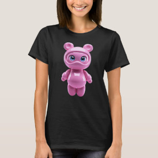 かわいいピンクの宇宙飛行士くまの美しいフィギュリン Tシャツ