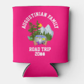 かわいいピンクの家族旅行 缶クーラー (正面)