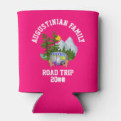 かわいいピンクの家族旅行 缶クーラー (裏面)