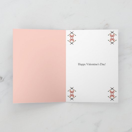 かわいいピンクの寿司バレンタインラブ カード (内部)