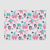 かわいいピンクの小さいプリンセスのユニコーンの魔法パターン 薄葉紙 (正面)
