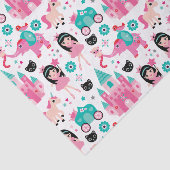 かわいいピンクの小さいプリンセスのユニコーンの魔法パターン 薄葉紙 (詳細)