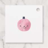 かわいいピンクの小さなかぼちゃの誕生日招待状 フェイバータグ (裏面)