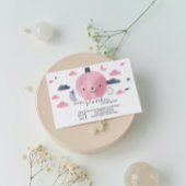 かわいいピンクの小さなかぼちゃの誕生日招待状 招待状