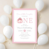 かわいいピンクの小さなかぼちゃの誕生日 招待状