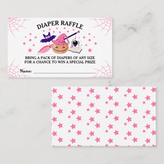 かわいいピンクの小さなかぼちゃの赤ちゃんシャワーおむつラッフル 名刺 (正面/裏面)