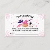 かわいいピンクの小さなかぼちゃの赤ちゃんシャワーおむつラッフル 名刺 (正面)