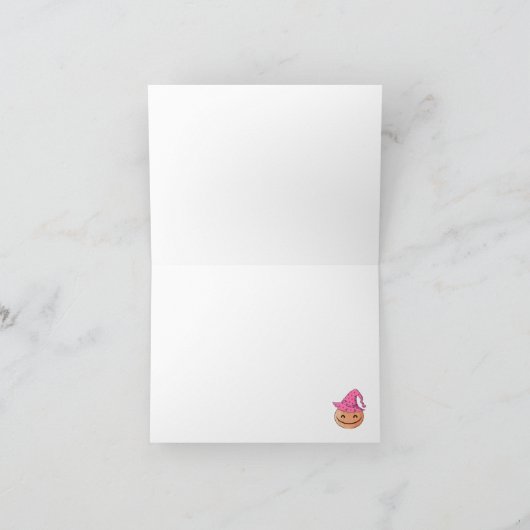 かわいいピンクの小さなかぼちゃの赤ちゃんシャワー女の子 サンキューカード (内部)