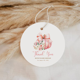 かわいいピンクの小さなカボチャ赤ちゃんシャワーありがとう フェイバータグ