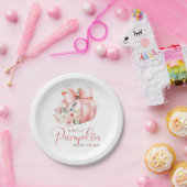 かわいいピンクの小さなカボチャ赤ちゃんシャワー ペーパープレート (パーティー)