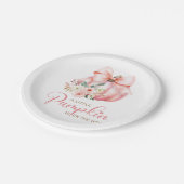 かわいいピンクの小さなカボチャ赤ちゃんシャワー ペーパープレート (アングル)