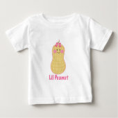 かわいいピンクの小さなピーナッツシャツ ベビーTシャツ (正面)