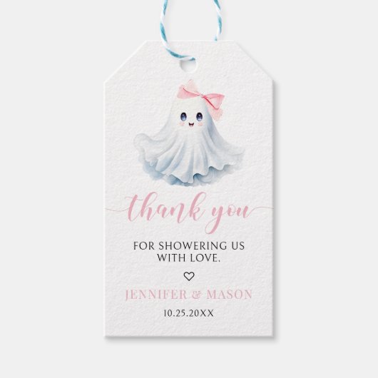 かわいいピンクの小さなブー赤ちゃん女の子シャワーありがとう ギフトタグ