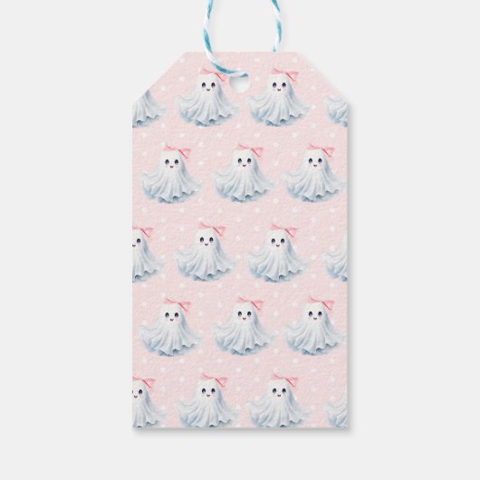 かわいいピンクの小さなブー赤ちゃん女の子シャワーありがとう ギフトタグ (裏面)