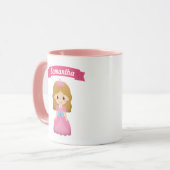かわいいピンクの小さなプリンセス子供 マグカップ (正面左)