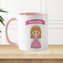 かわいいピンクの小さなプリンセス子供 マグカップ