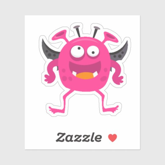 かわいいピンクの小さなモンスターハロウィンステッカー シール (シート)
